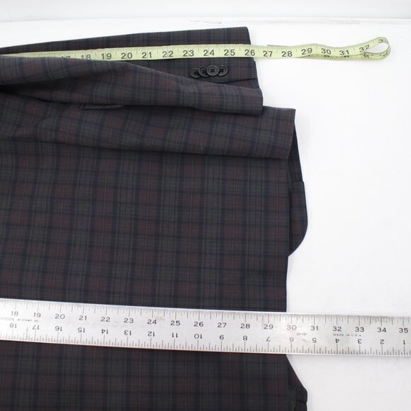 John Varvatos Sport Coat Mens 40R Cotton Blend Soho Fit Two Button Plaid notch - Picture 5 of 13